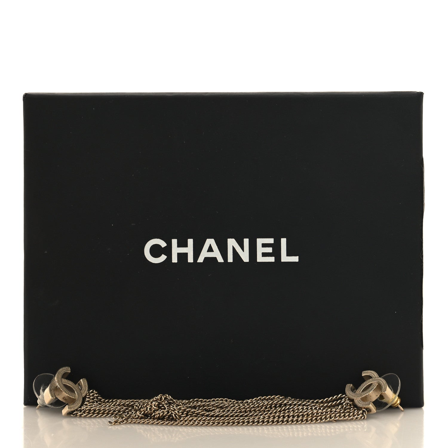 Chanel Metal CC Multi Strand Chain Drop Earrings Gold 5 of 5