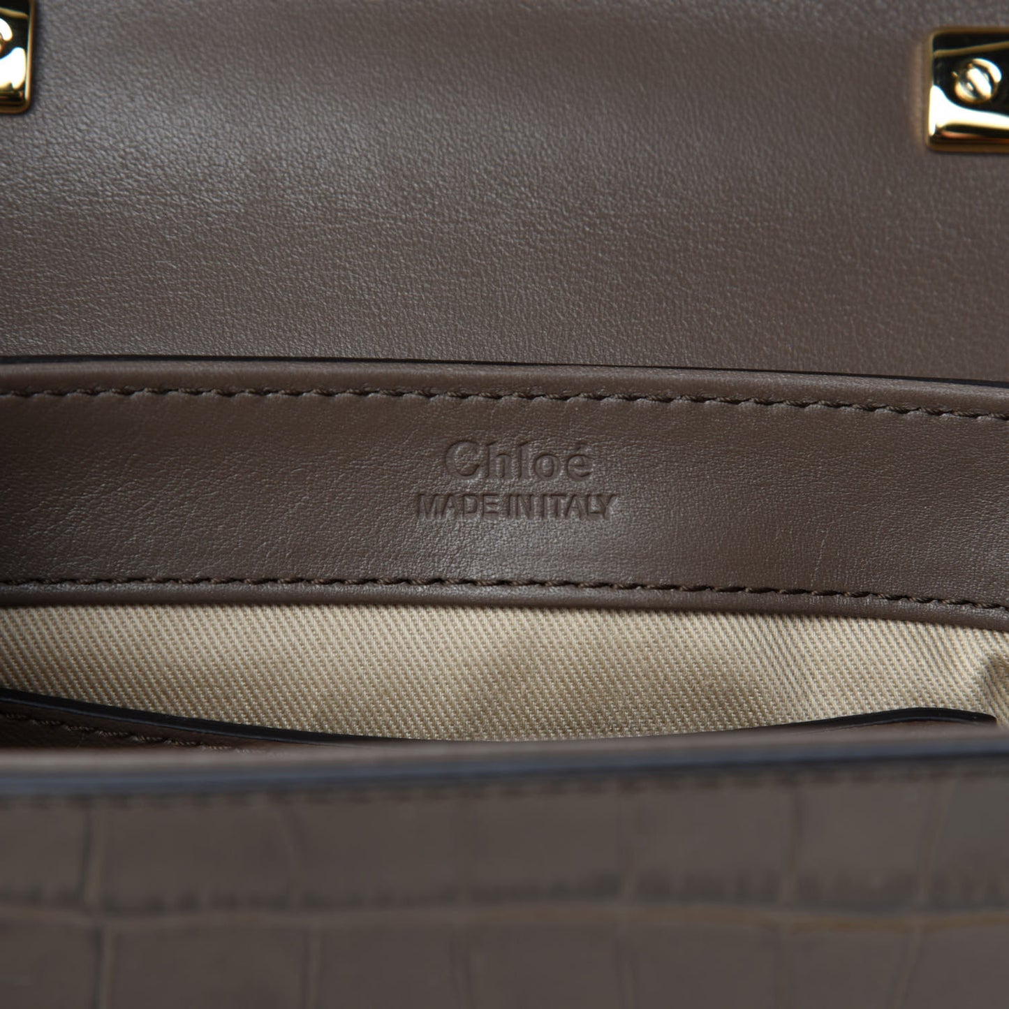 Calfskin Crocodile Embossed Mini C Double Carry