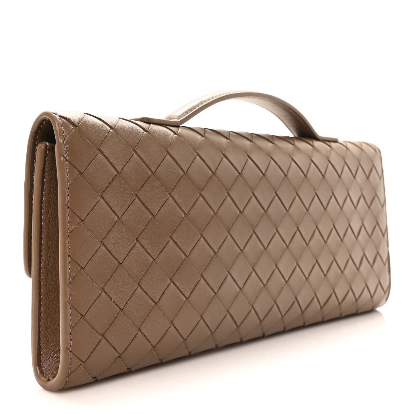Nappa Intrecciato Long Andiamo Top Handle Clutch Pinecone