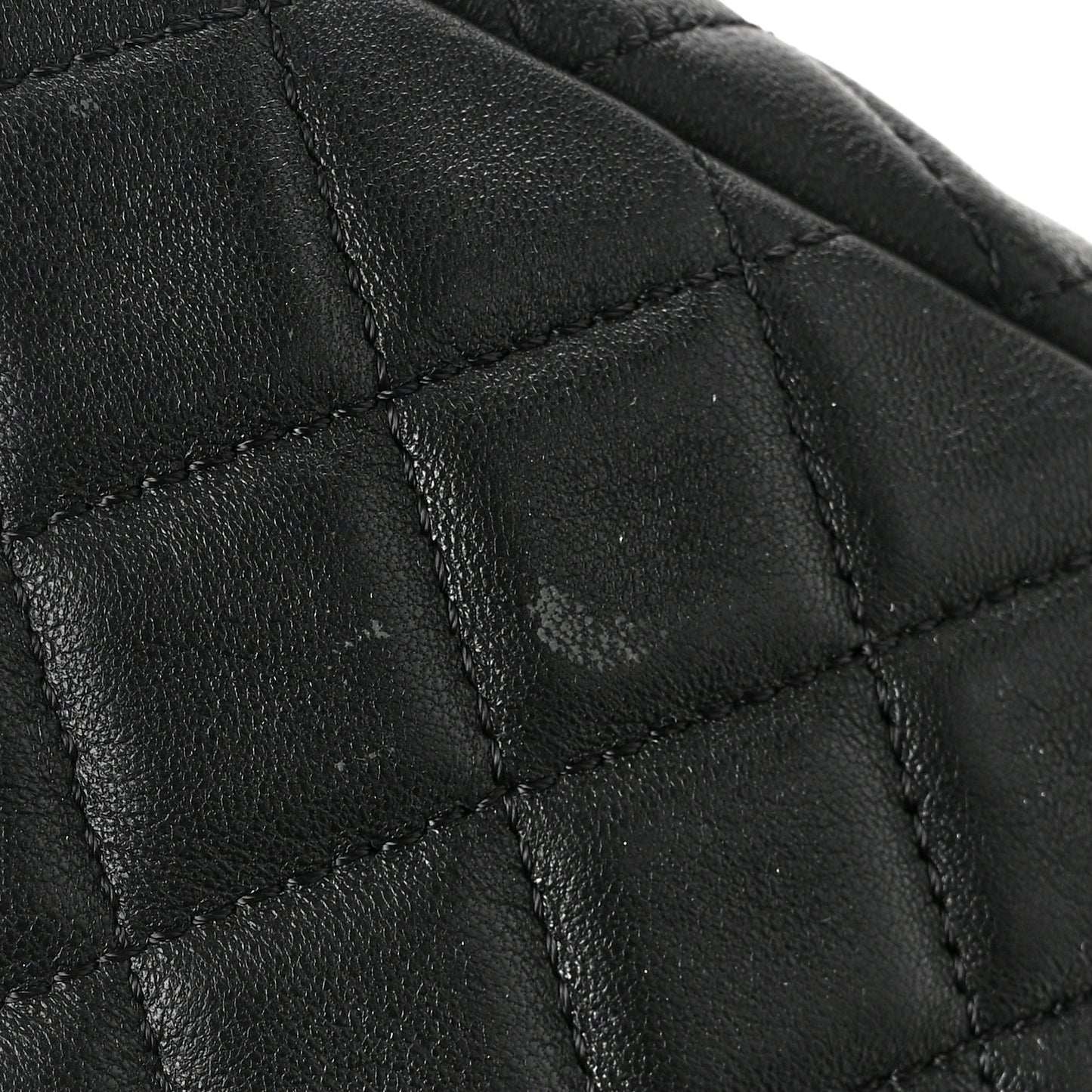 Lambskin Quilted CC Chain Bucket Bag Black Black