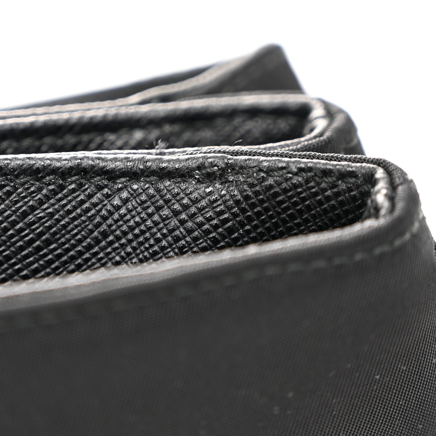 Saffiano Tessuto Nylon Chain Shoulder Bag Black