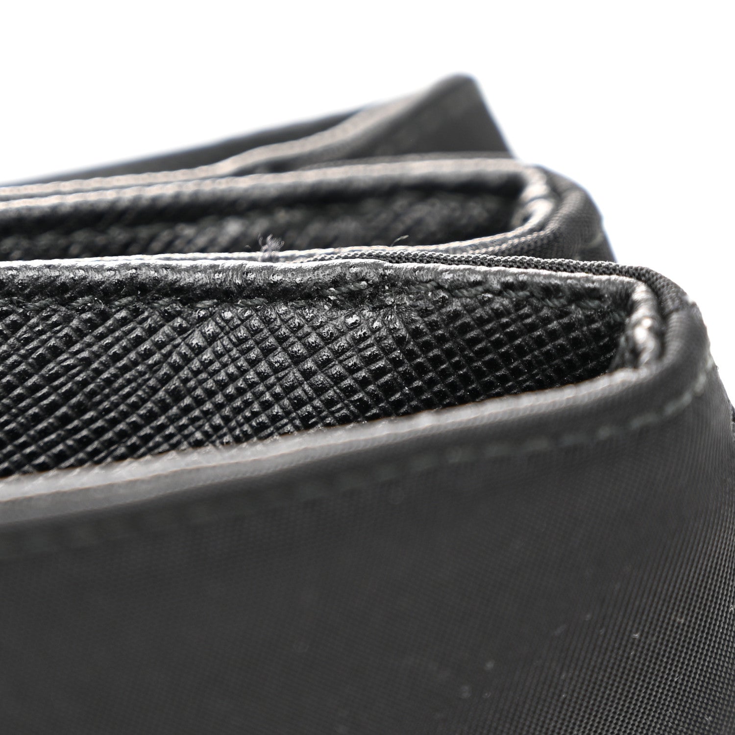 Prada Saffiano Tessuto Nylon Chain Shoulder Bag Black 12 of 13