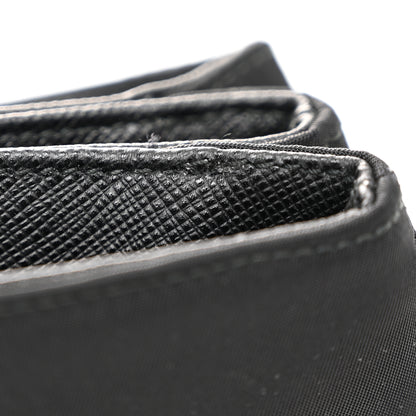 Prada Saffiano Tessuto Nylon Chain Shoulder Bag Black 12 of 13