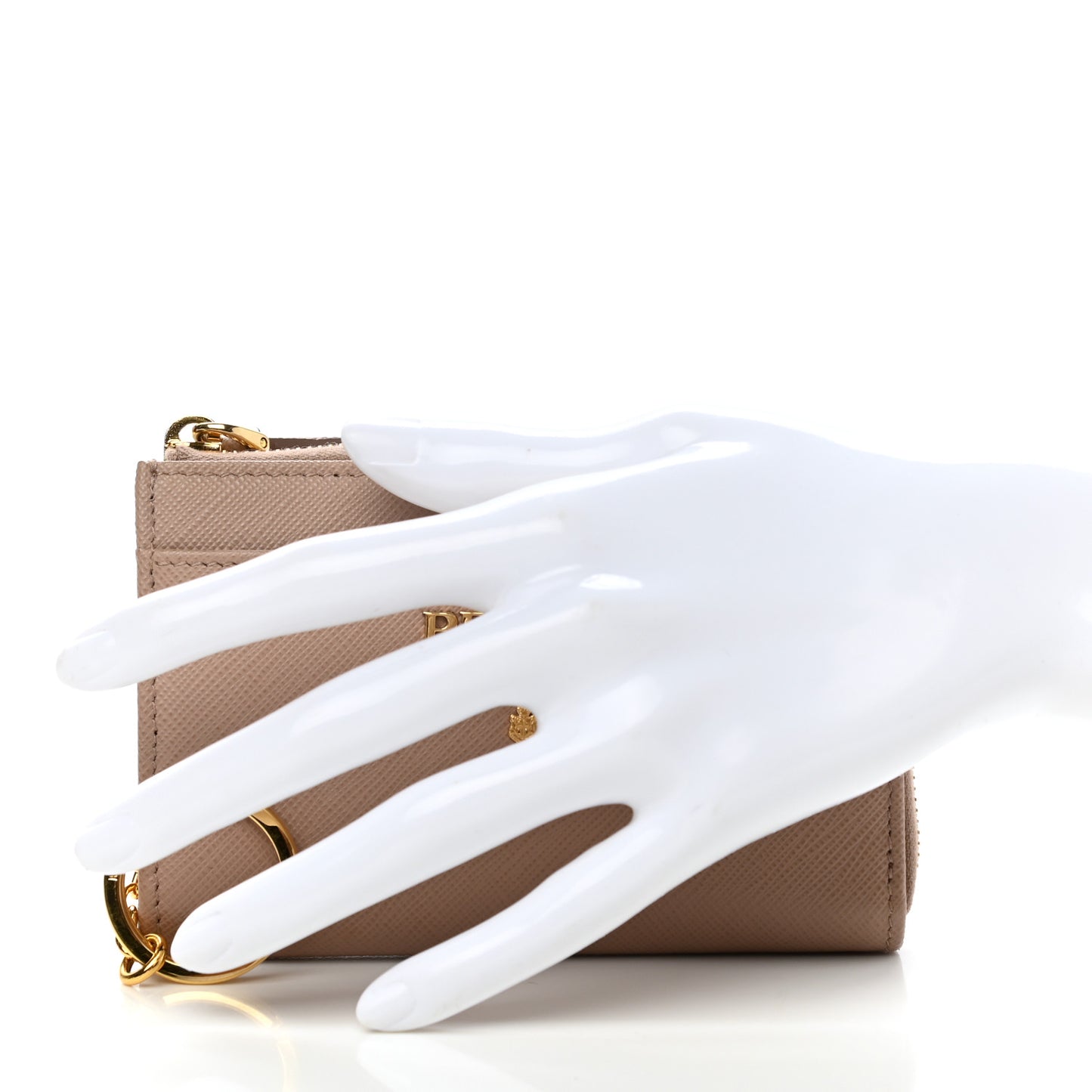 Saffiano Metal Zip Around Keychain Cipria