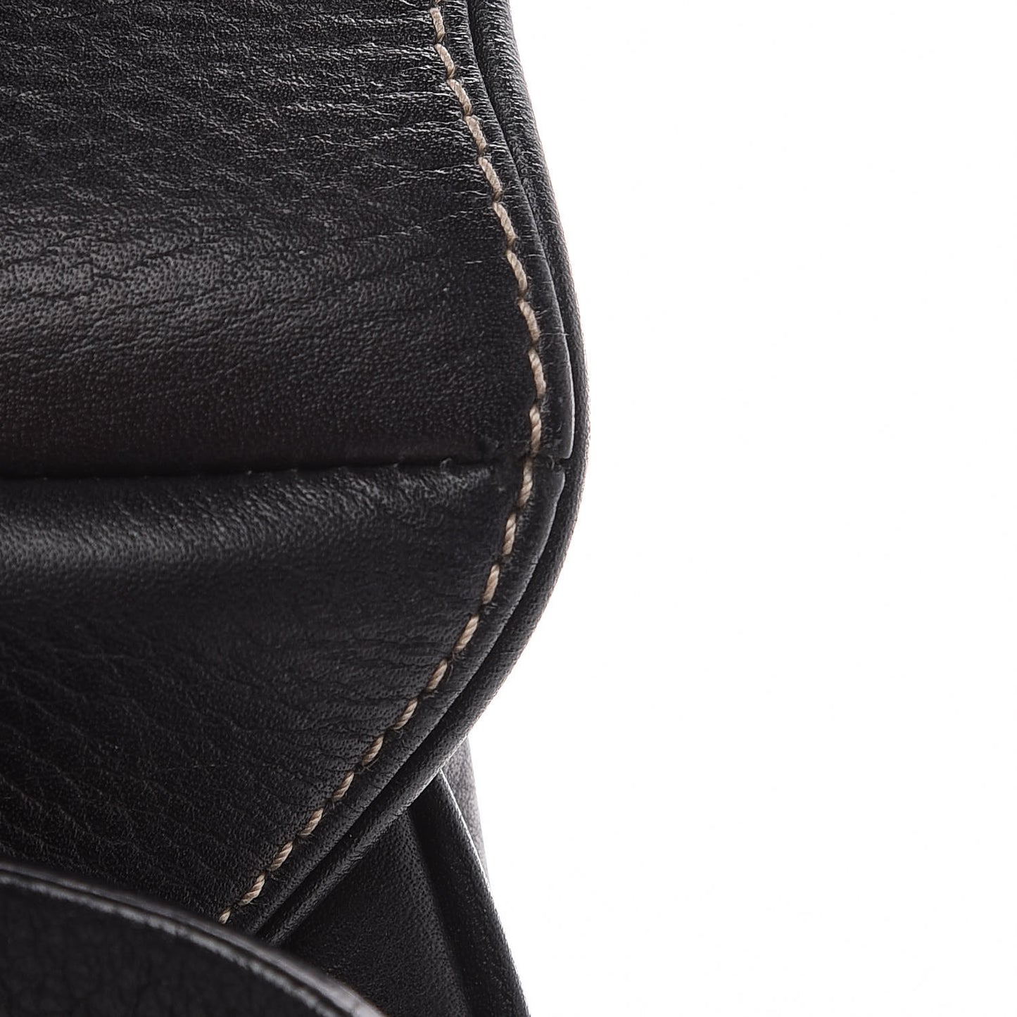 Grained Calfskin Saddle Belt Bag Black