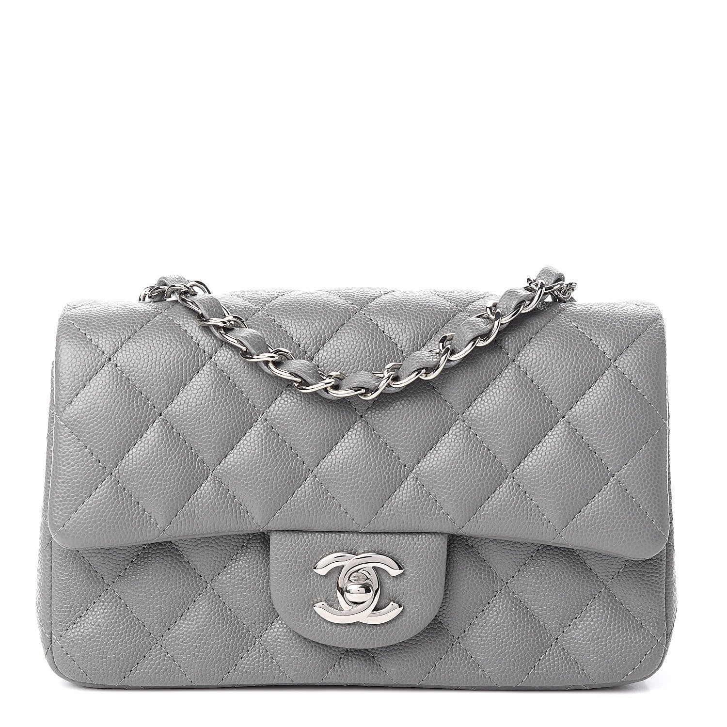 Chanel Caviar Quilted Mini Rectangular Flap Grey 1 of 10