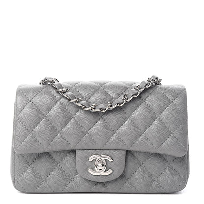 Chanel Caviar Quilted Mini Rectangular Flap Grey 1 of 10