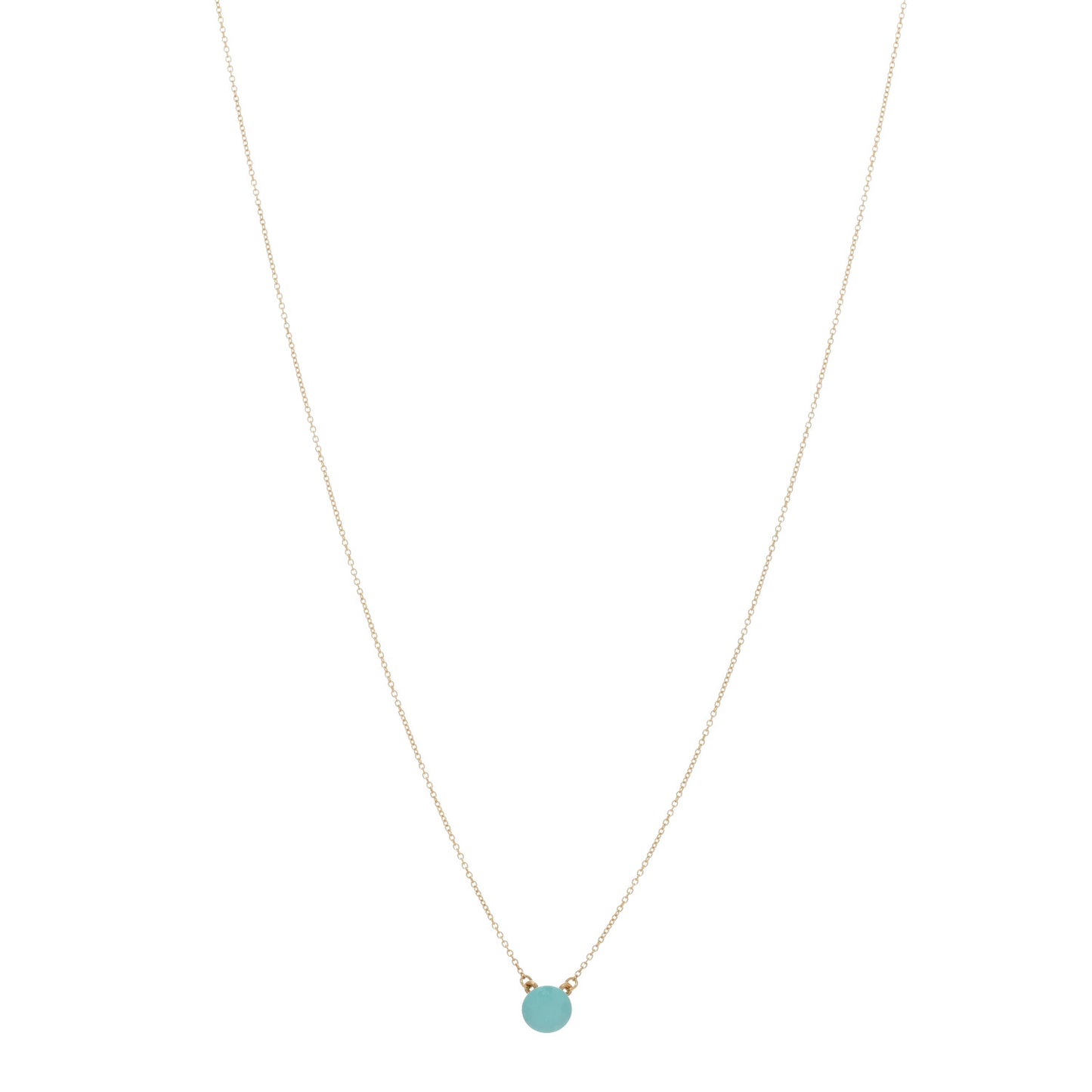 18K Yellow Gold Turquoise Elsa Peretti 1 Carat Pendant Necklace