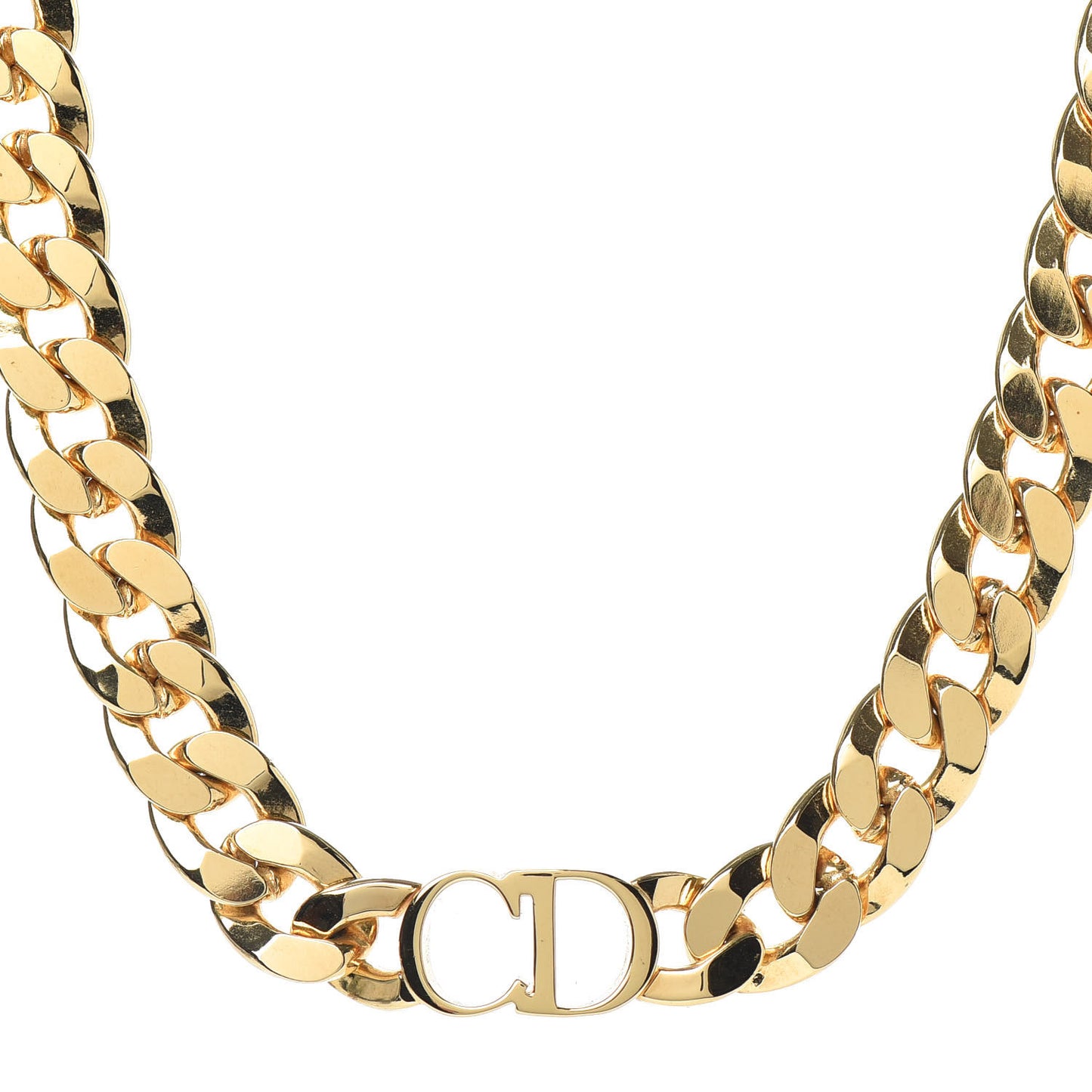 Metal CD Choker Necklace Gold