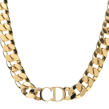 Christian Dior Metal CD Choker Necklace Gold 1 of 5