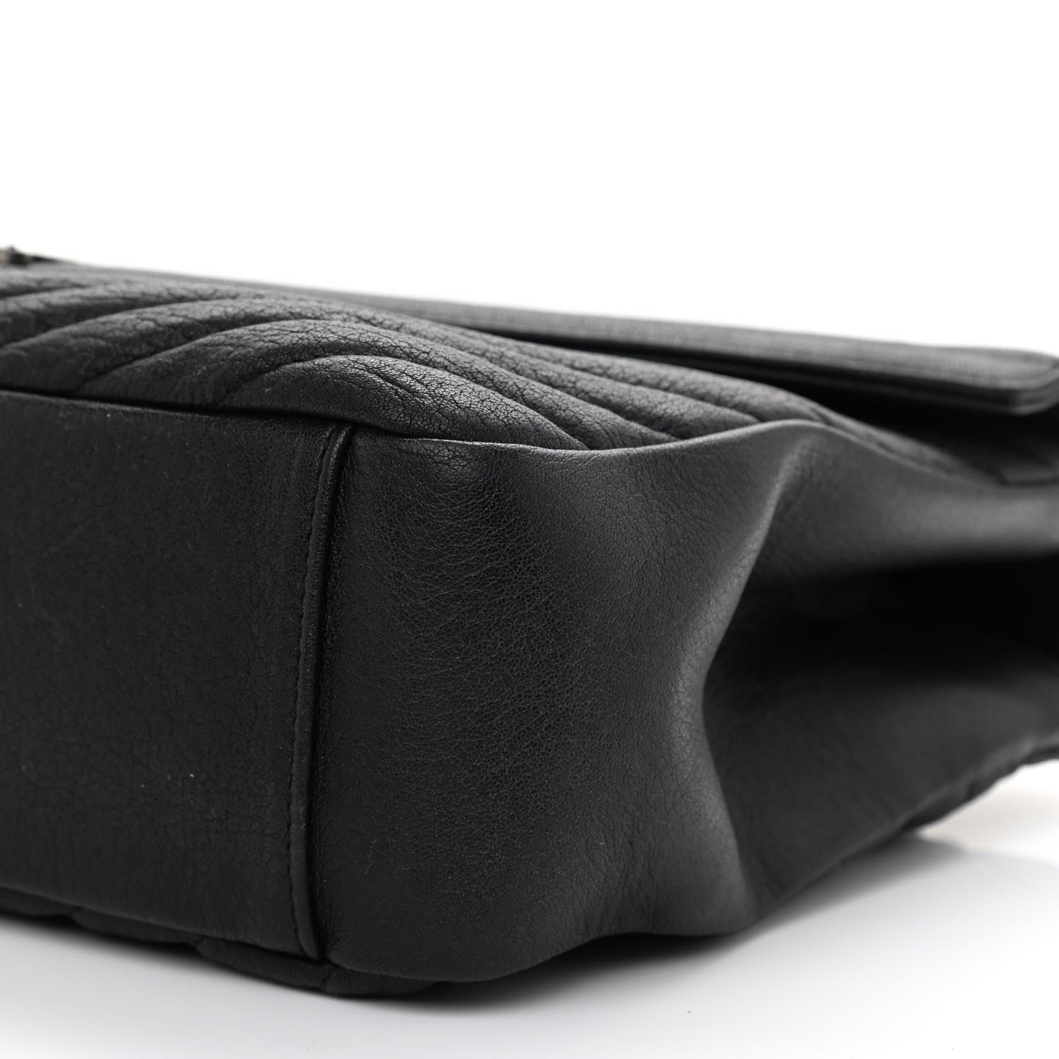 Saint Laurent Sheepskin Matelasse Chevron Monogram Large College Satchel Black 8 of 9