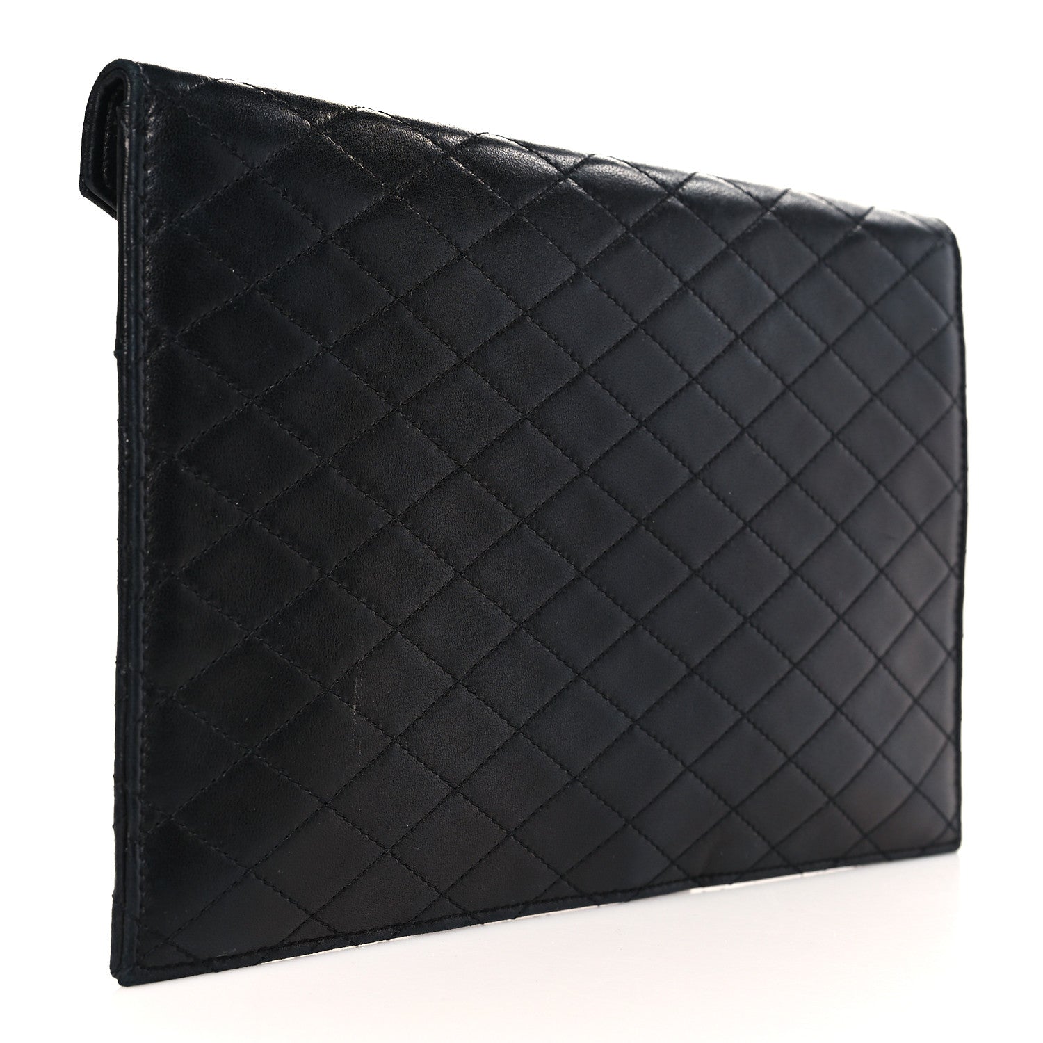 Saint Laurent Lambskin Quilted Double Flap Chain Pouch Black 1 of 8
