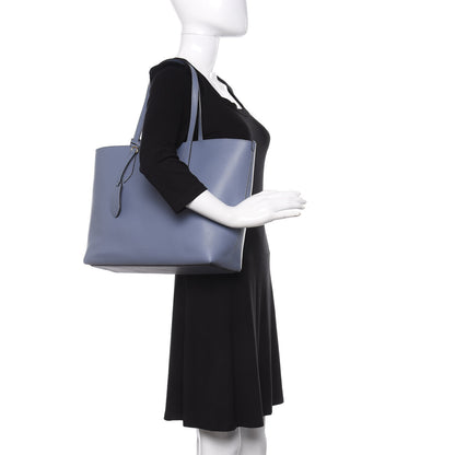 Burberry Calfskin Haymarket Check Medium Reversible Tote Blue 2 of 18