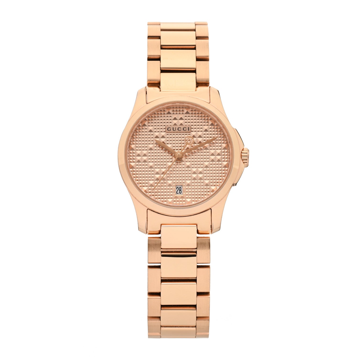 Gucci Stainless Steel 27mm G-Timeless Diamante Quartz Watch Rose 1 of 4