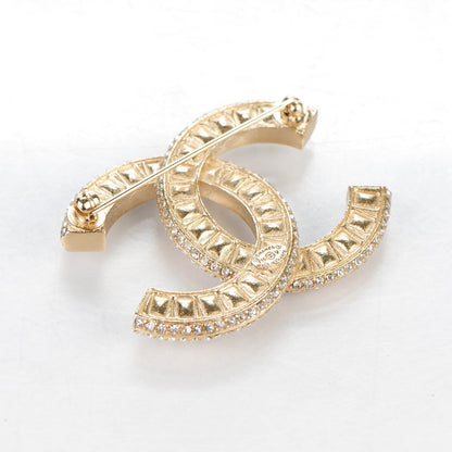 Chanel Baguette Crystal CC Brooch Gold 4 of 5