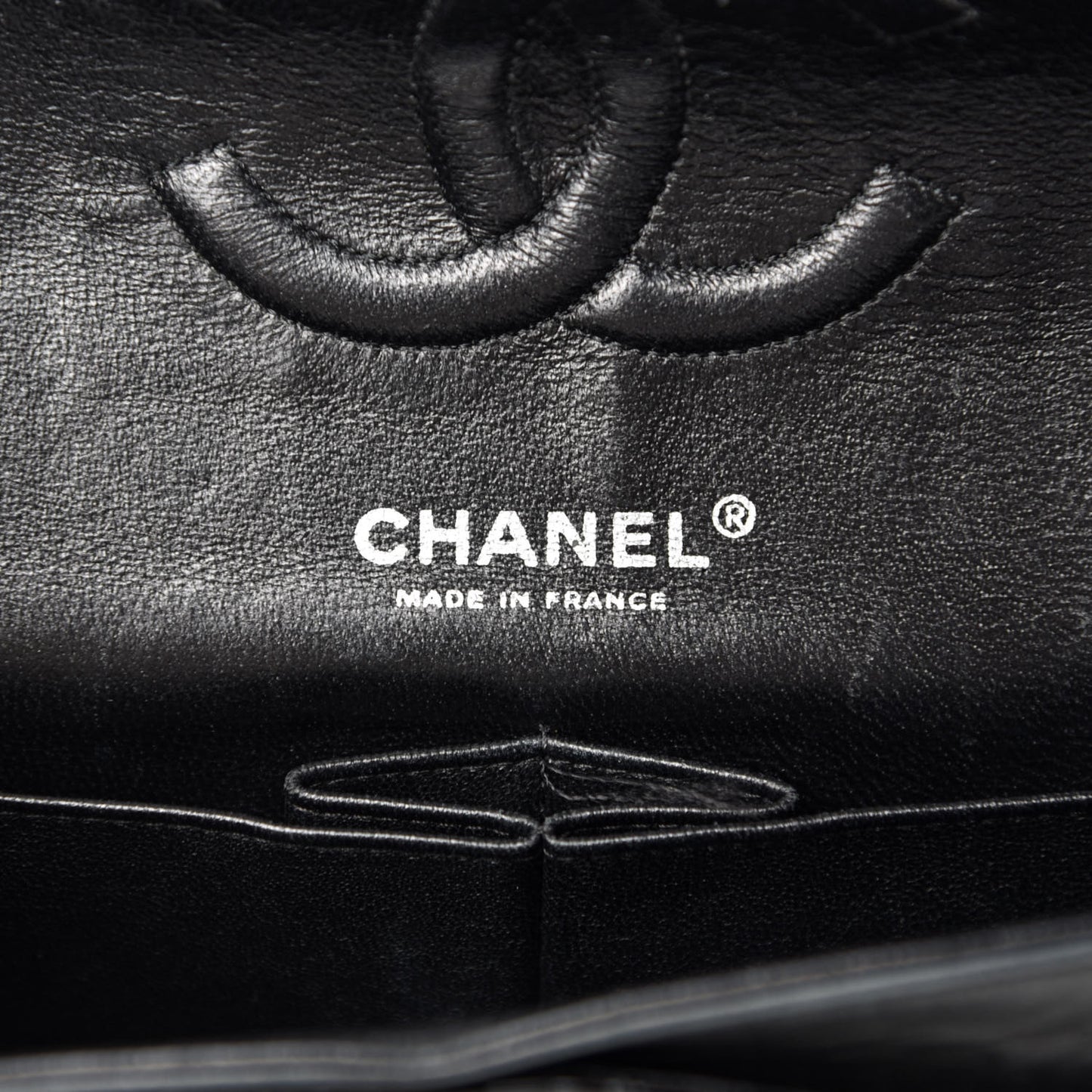 Patent Quilted Medium Double Flap Black