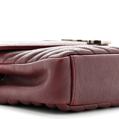 Saint Laurent Sheepskin Matelasse Chevron Medium College Bag Rouge Legion 9 of 10