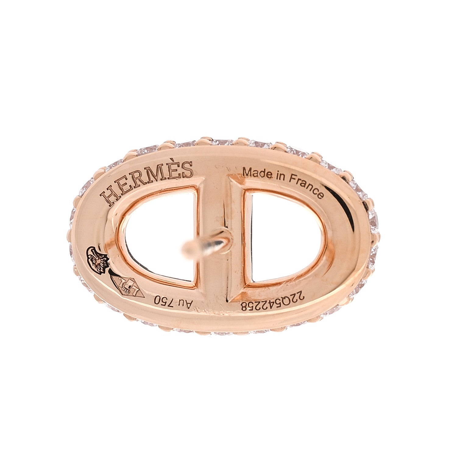 Hermes 18K Rose Gold Diamond New Farandole Earrings 4 of 5