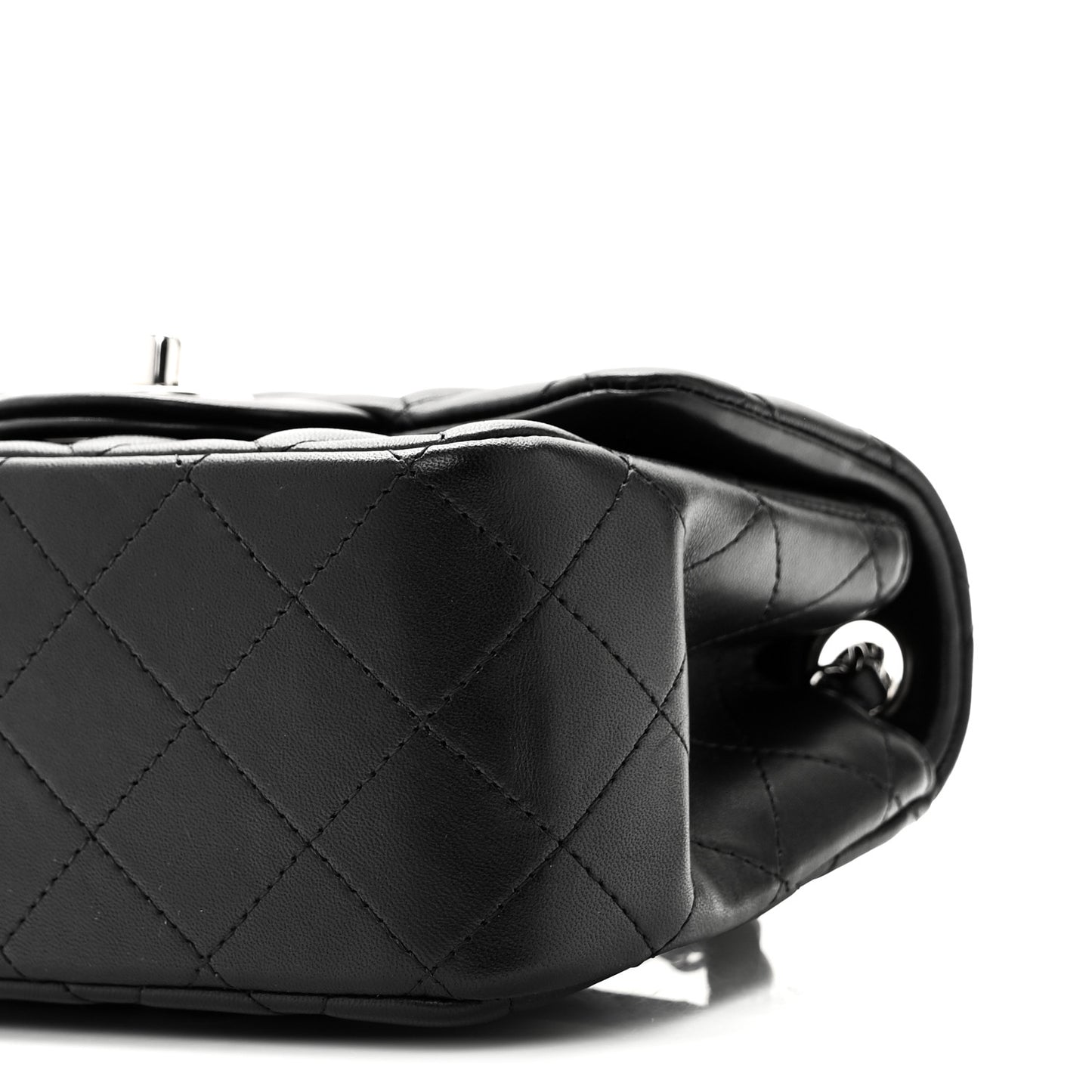 Lambskin Quilted Mini Square Flap Black