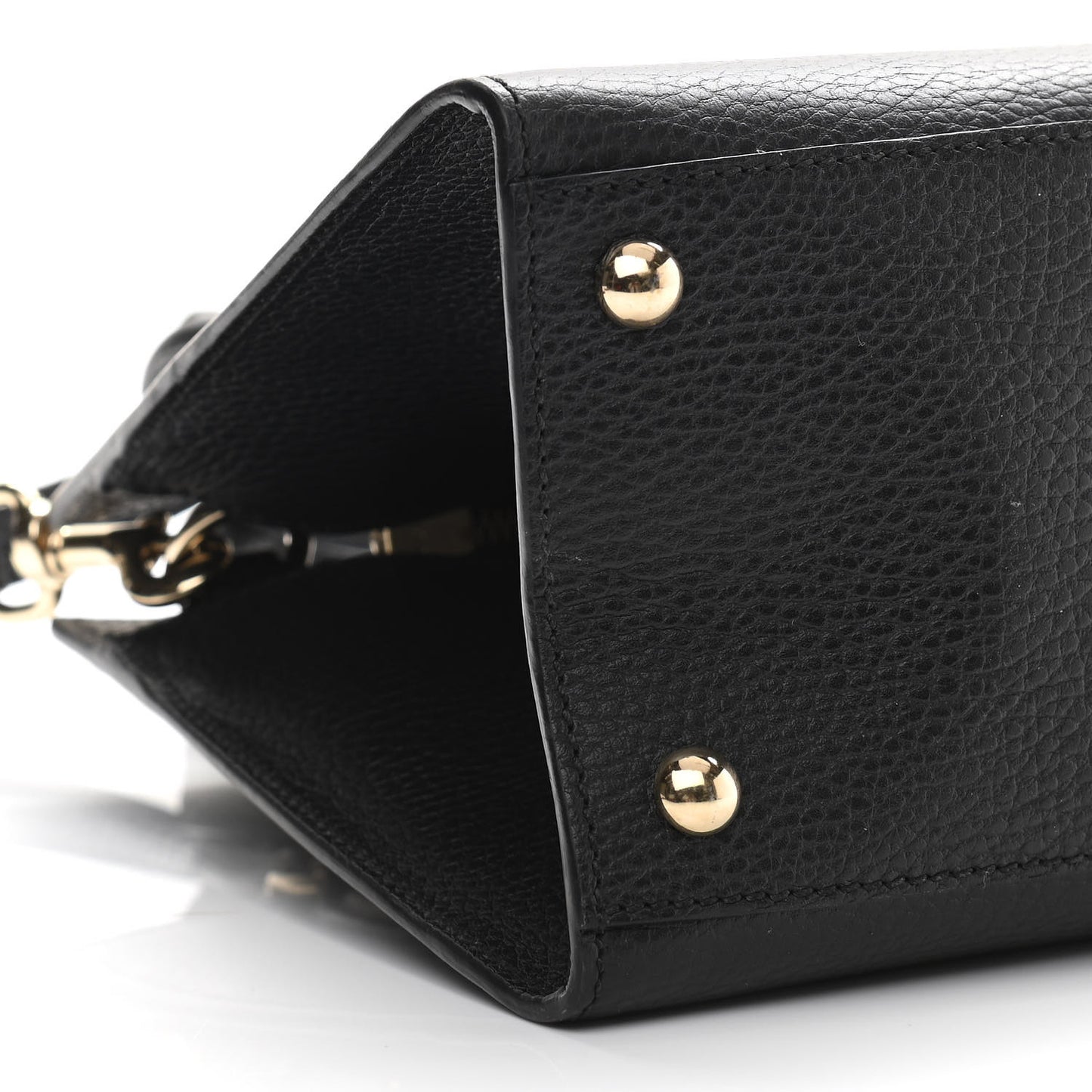 Dollar Calfskin Medium Soho Top Handle Satchel Black