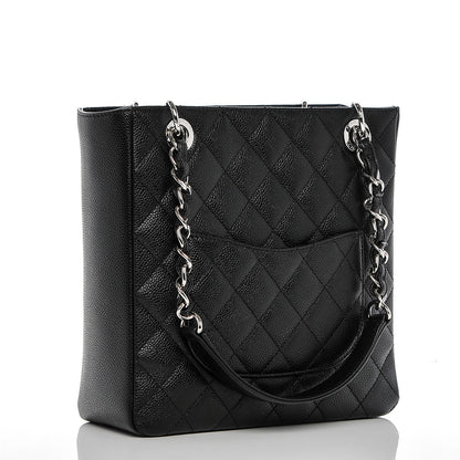 Chanel Caviar Quilted Petit Shopping Tote PST Black 3 of 7