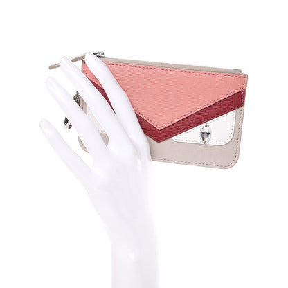 Fendi Vitello Elite Crystal Eye Monster Coin Pouch Key Case Grigio Polvere Ribes Multicolor 2 of 8