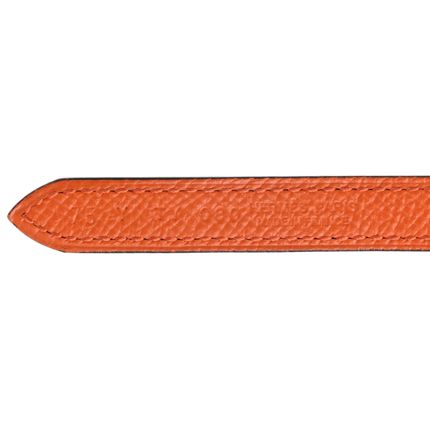 Hermes Swift Epsom 13mm Gamma Belt 75 Black Orange 5 of 8