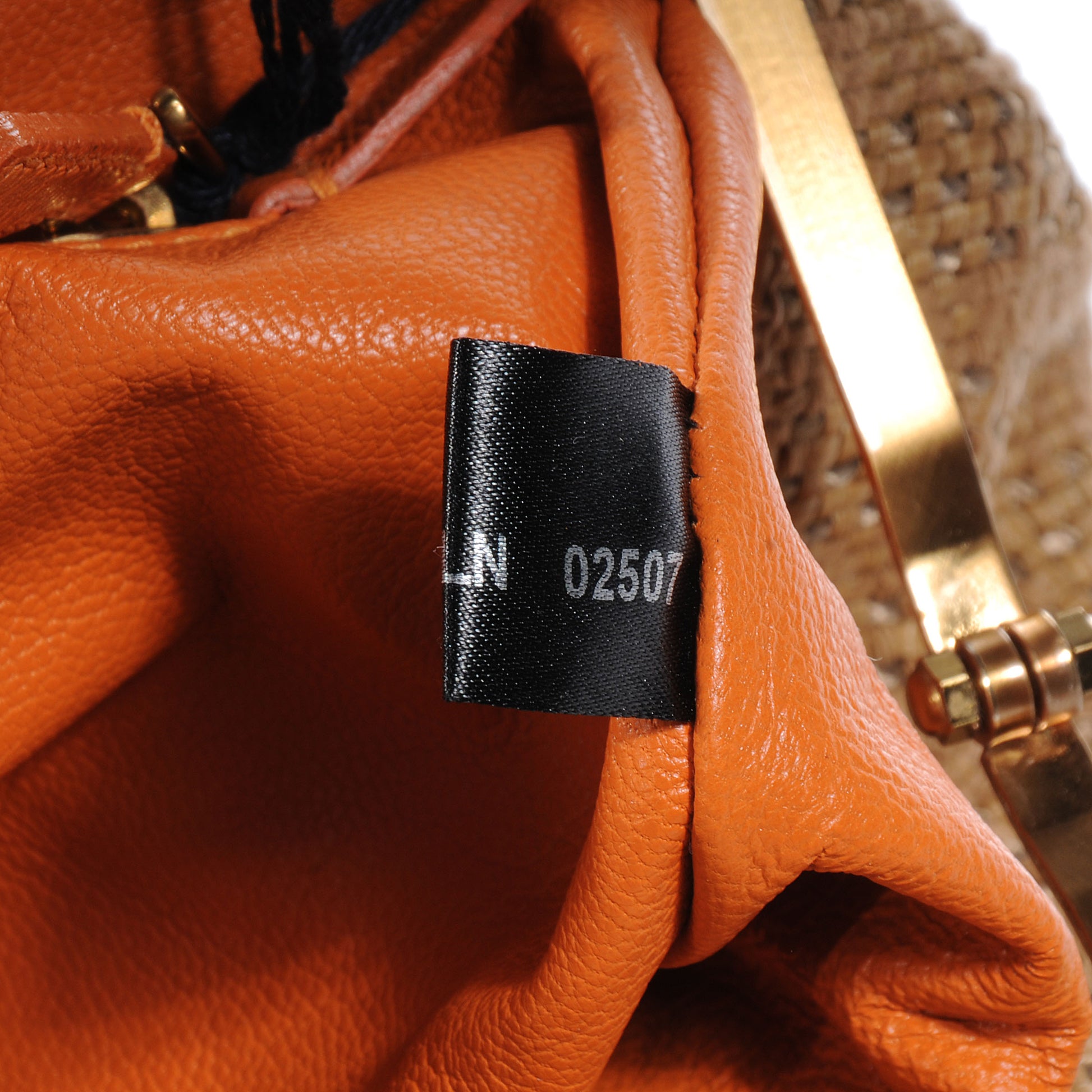 Prada Straw Crocodile Woven Semitracolla Frame Bag Tabacco Naturale 6 of 9