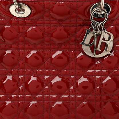 Christian Dior Patent Cannage Large Lady Dior Red 8 of 12