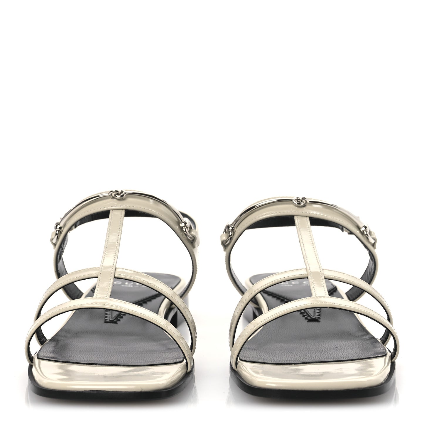 Calfskin Horsebit Divine Slingback Sandals 37.5 Mystic White