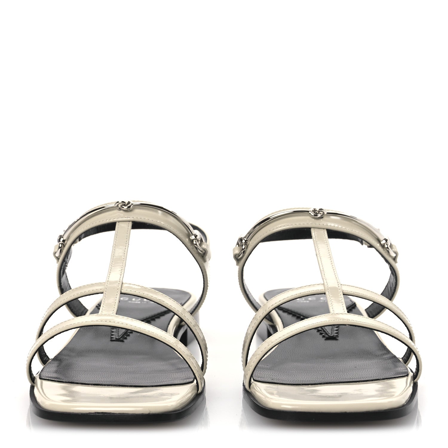 Gucci Calfskin Horsebit Divine Slingback Sandals 37.5 Mystic White 3 of 12