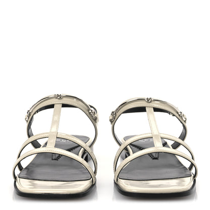 Gucci Calfskin Horsebit Divine Slingback Sandals 37.5 Mystic White 3 of 12