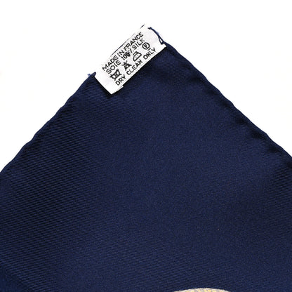 Hermes Silk Grands Fonds Scarf 90 Bleu 3 of 4