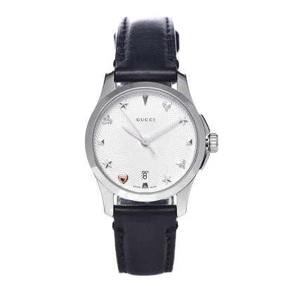 Gucci Stainless Steel Calfskin 27mm G-Timeless Charm Quartz Watch 1 of 8