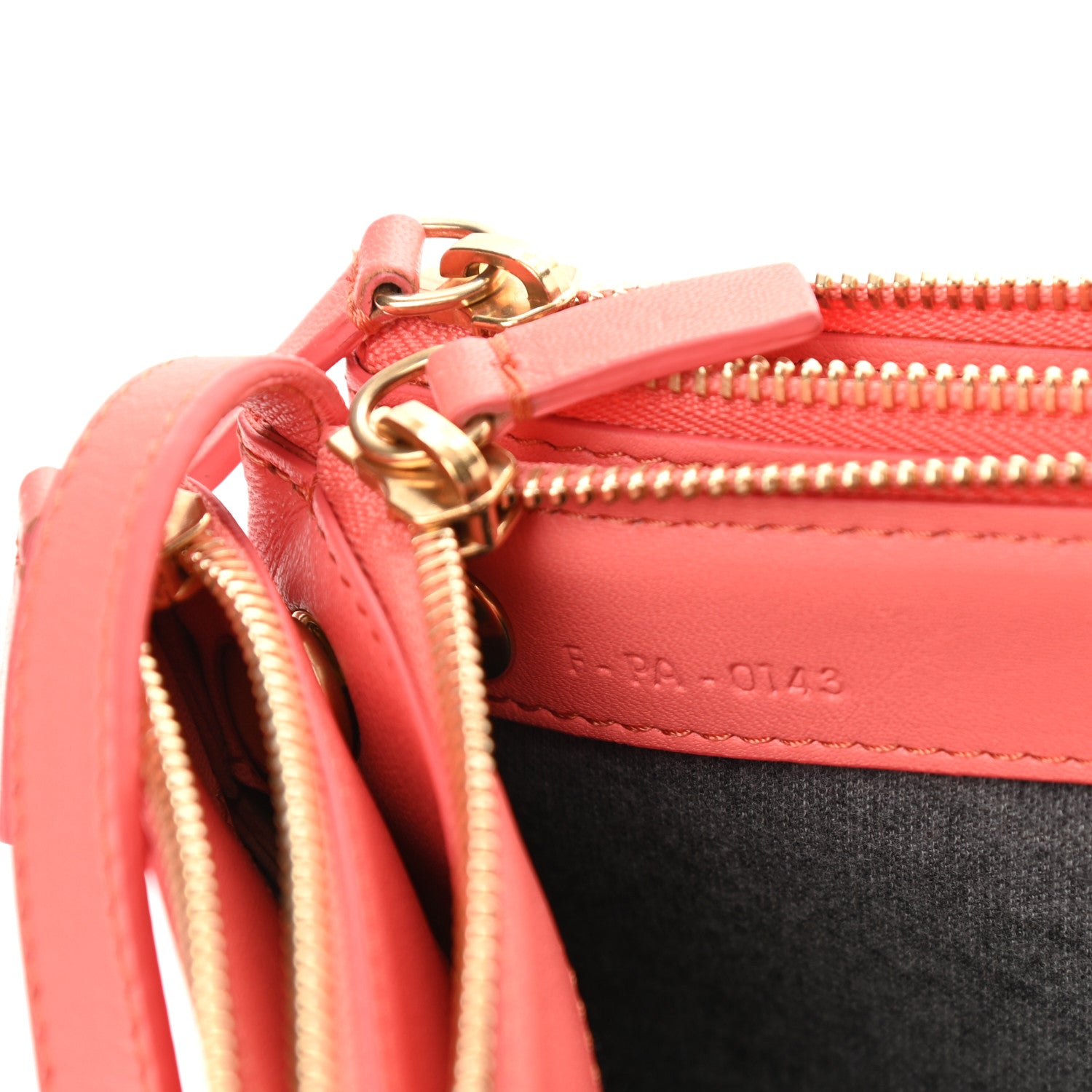 Celine Lambskin Small Trio Crossbody Bag Lipstick 8 of 12