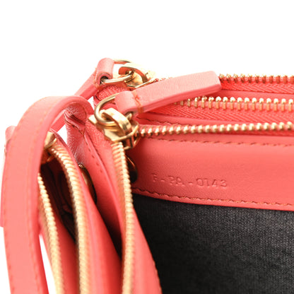 Celine Lambskin Small Trio Crossbody Bag Lipstick 8 of 12