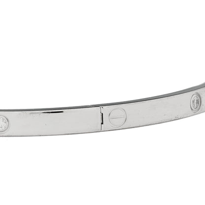 Cartier 18K White Gold 6 Diamond Small LOVE Bracelet 18 4 of 7