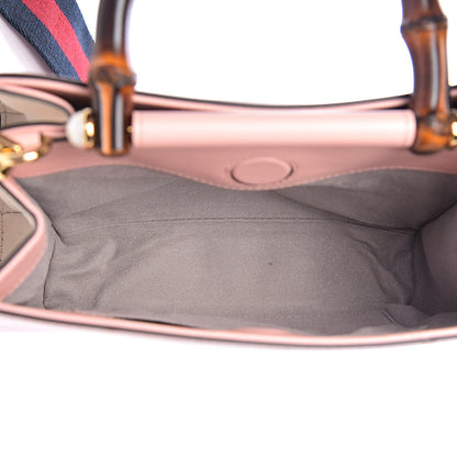 Gucci Nappa Bamboo Web Mini Nymphaea Top Handle Bag Perfect Pink Mystic White 5 of 10