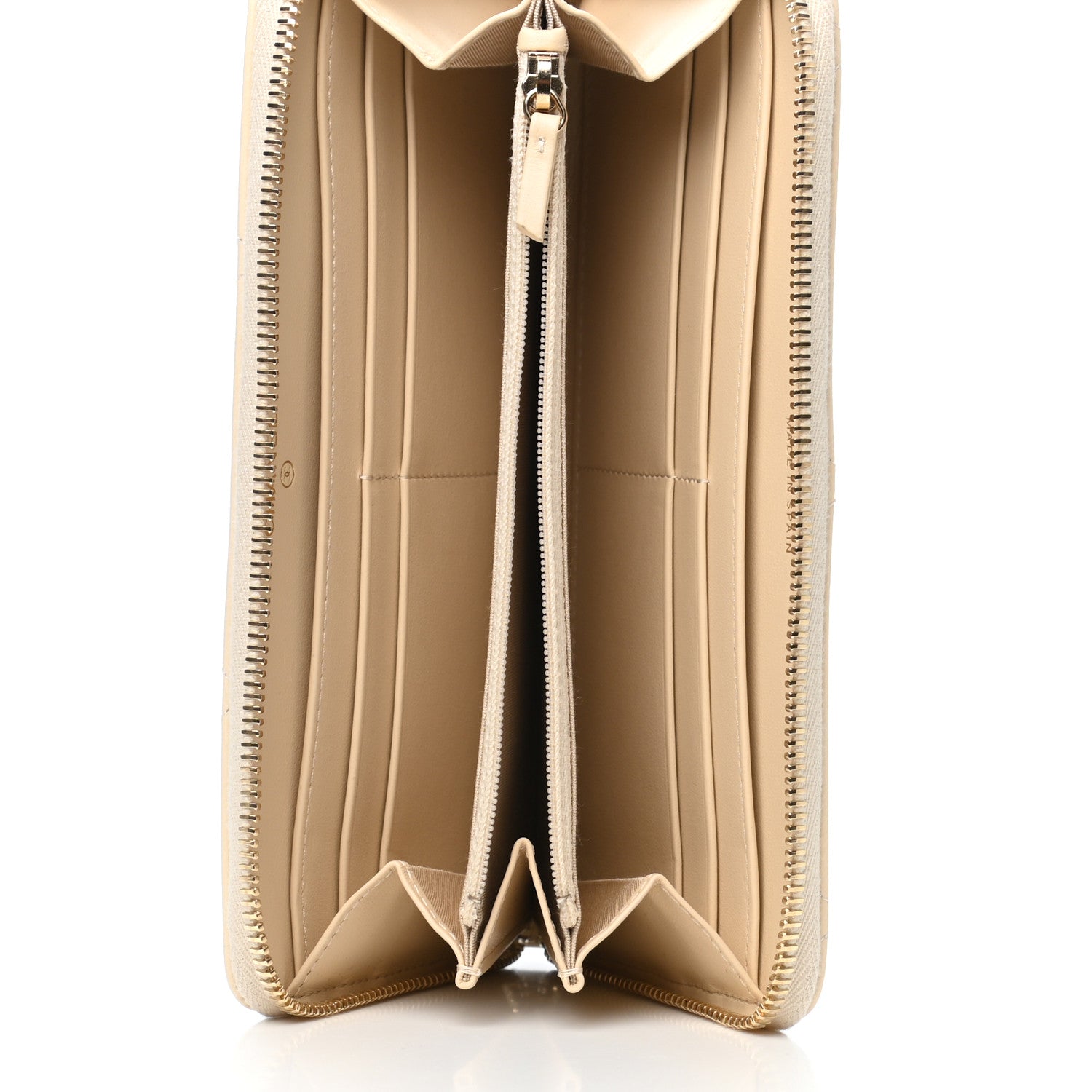 Chanel Shiny Goatskin Quilted 19 Long Zipped Around Wallet Beige 5 of 8