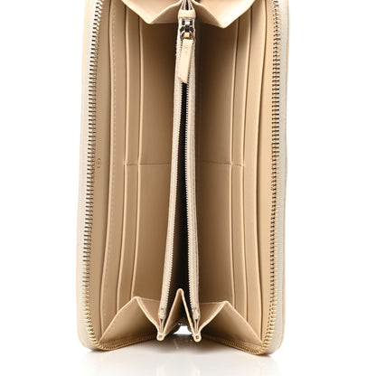 Chanel Shiny Goatskin Quilted 19 Long Zipped Around Wallet Beige 5 of 8