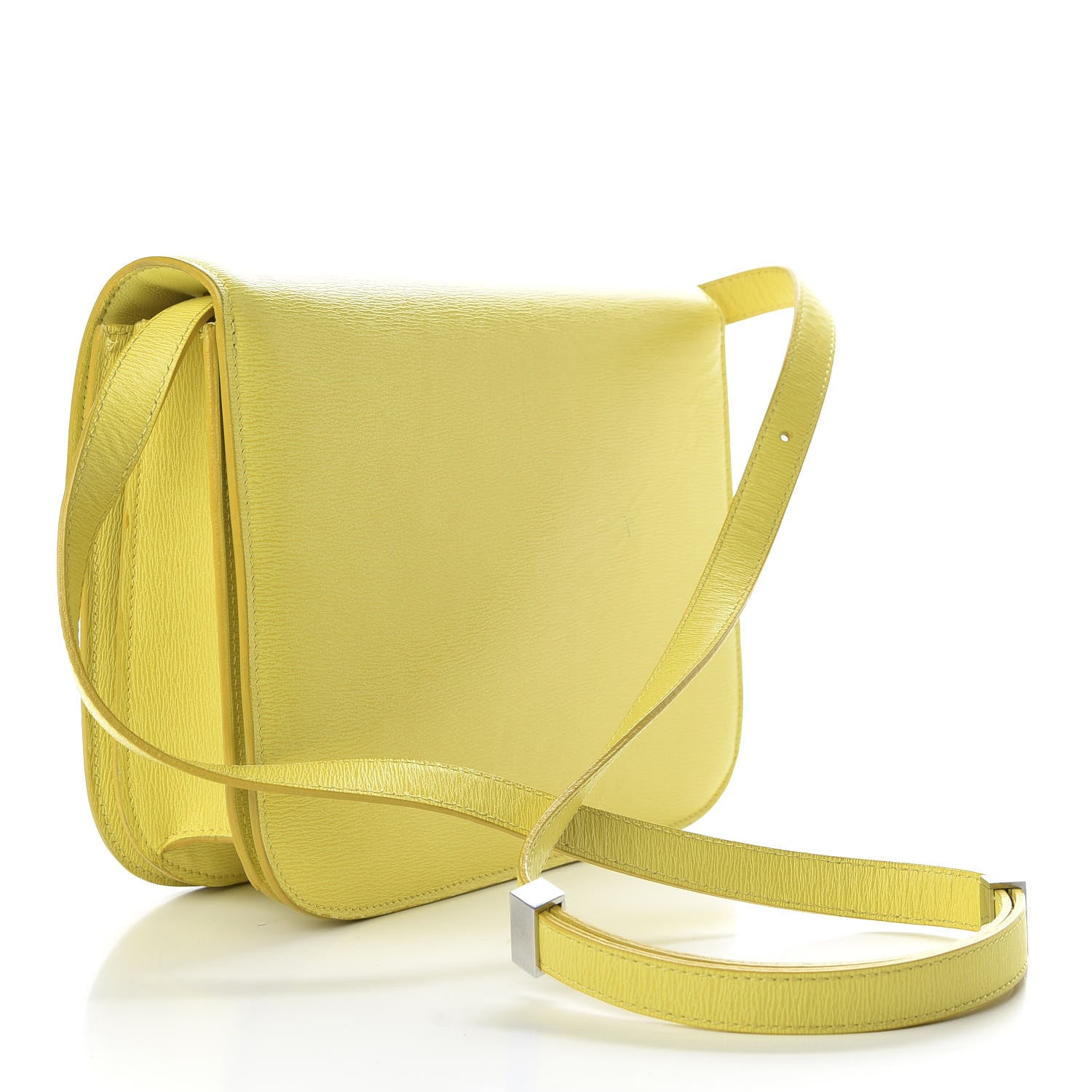Celine Liege Calfskin Medium Classic Box Flap Bag Fluo Yellow 3 of 10
