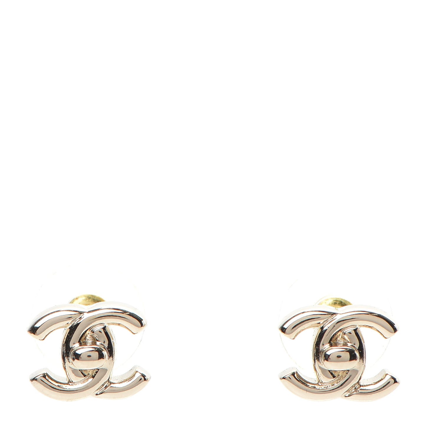 Metal CC Turnlock Earrings Gold
