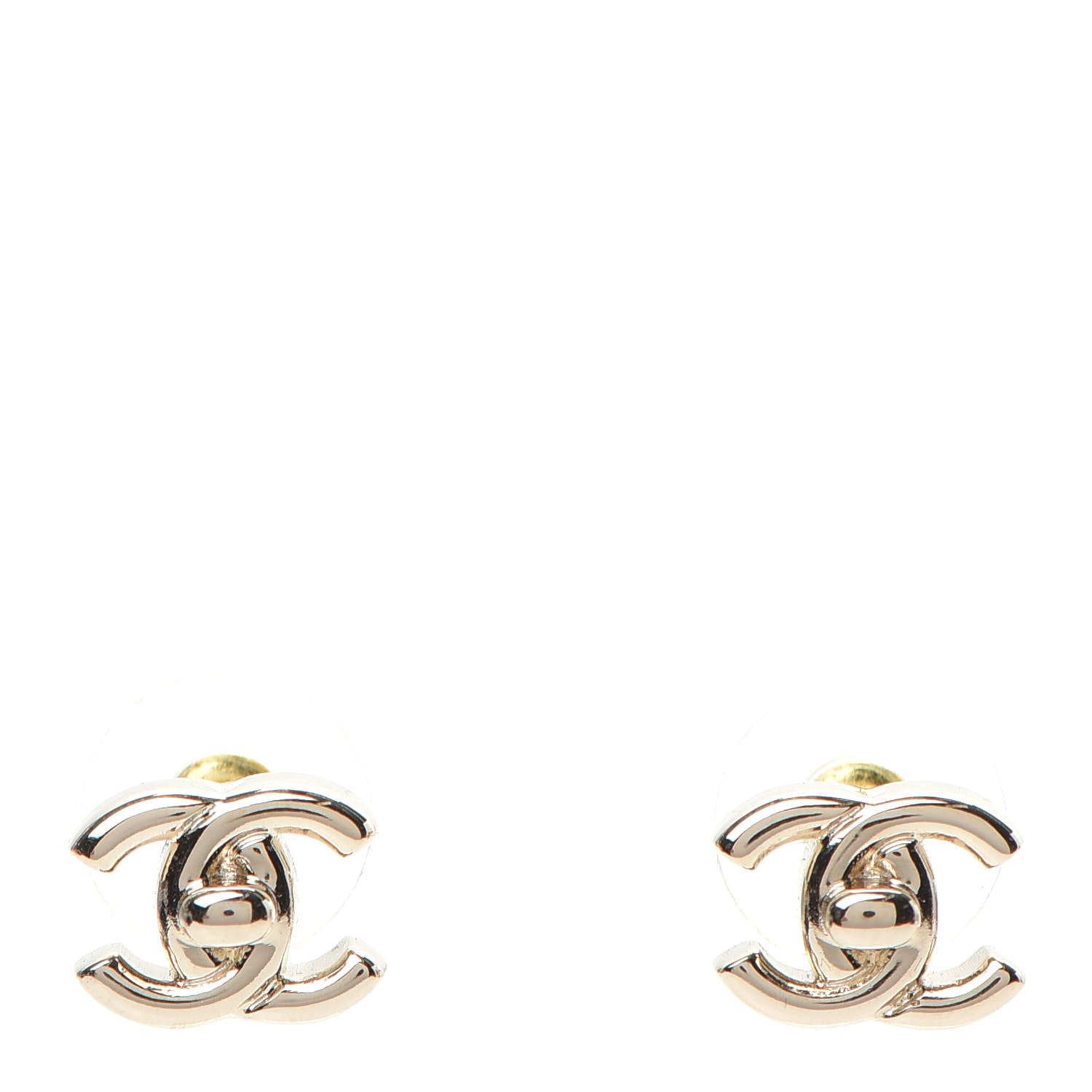 Chanel Metal CC Turnlock Earrings Gold 1 of 5