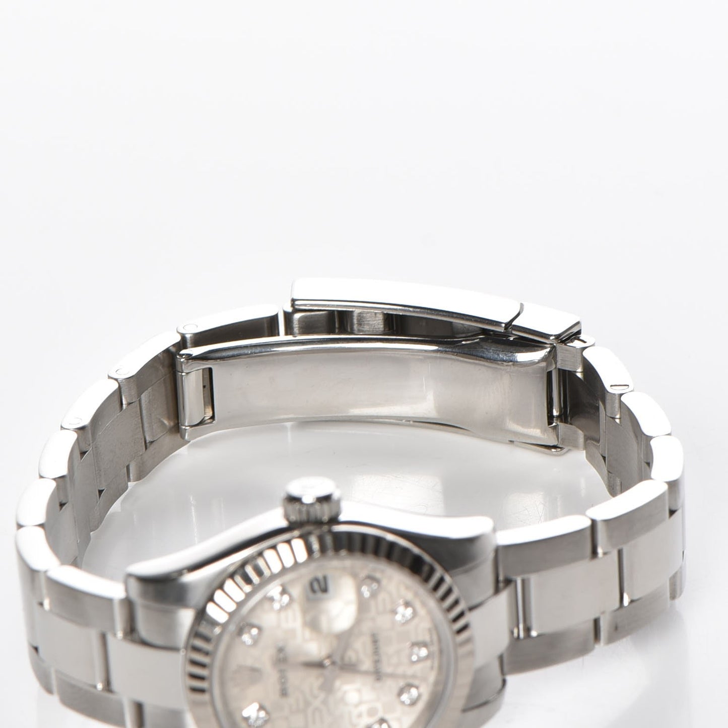Stainless Steel 18K White Gold Diamond 26mm Oyster Perpetual Datejust Watch Silver Jubilee 179174