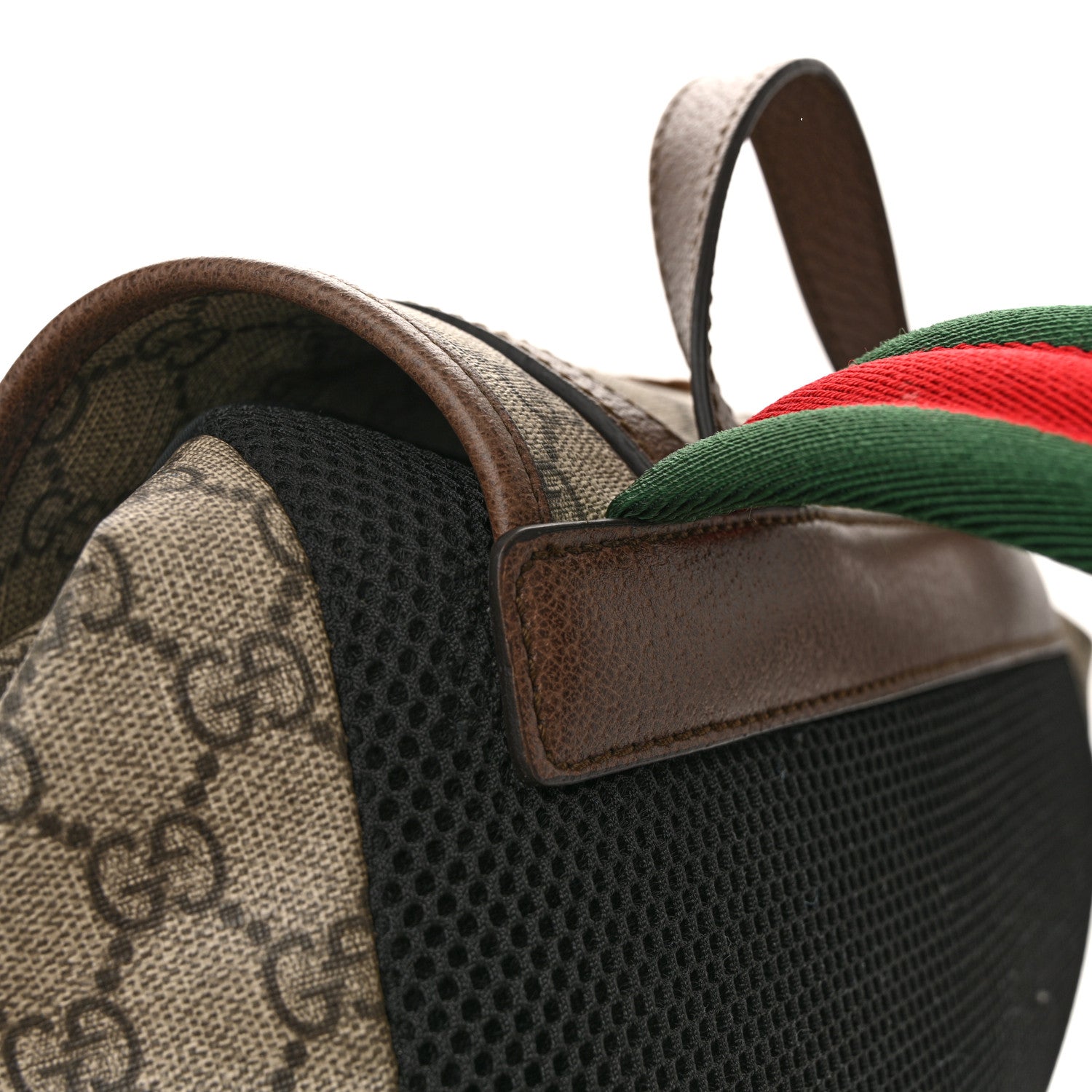 Gucci Soft GG Supreme Monogram Courrier Web Double Buckle Backpack Beige New Acero 11 of 14