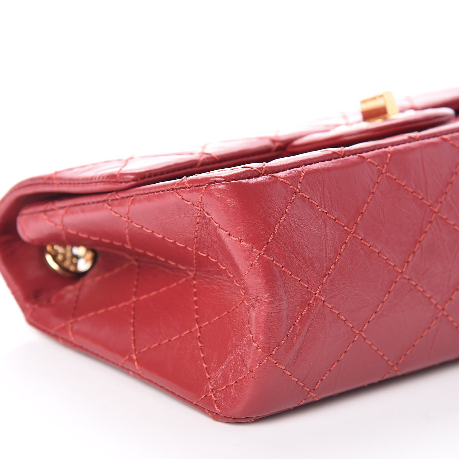 Chanel Aged Calfskin Quilted 2.55 Reissue Mini Flap Red 8 of 10