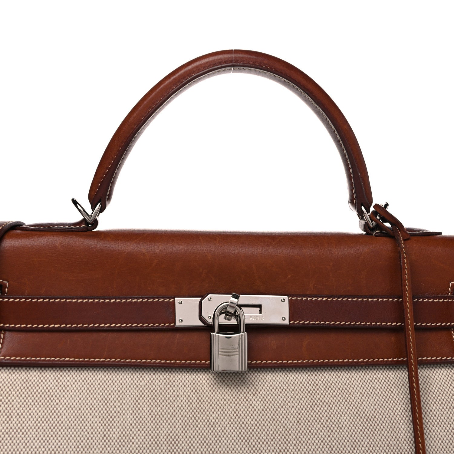 Hermes Toile Barenia Kelly Sellier 32 Fauve 6 of 19