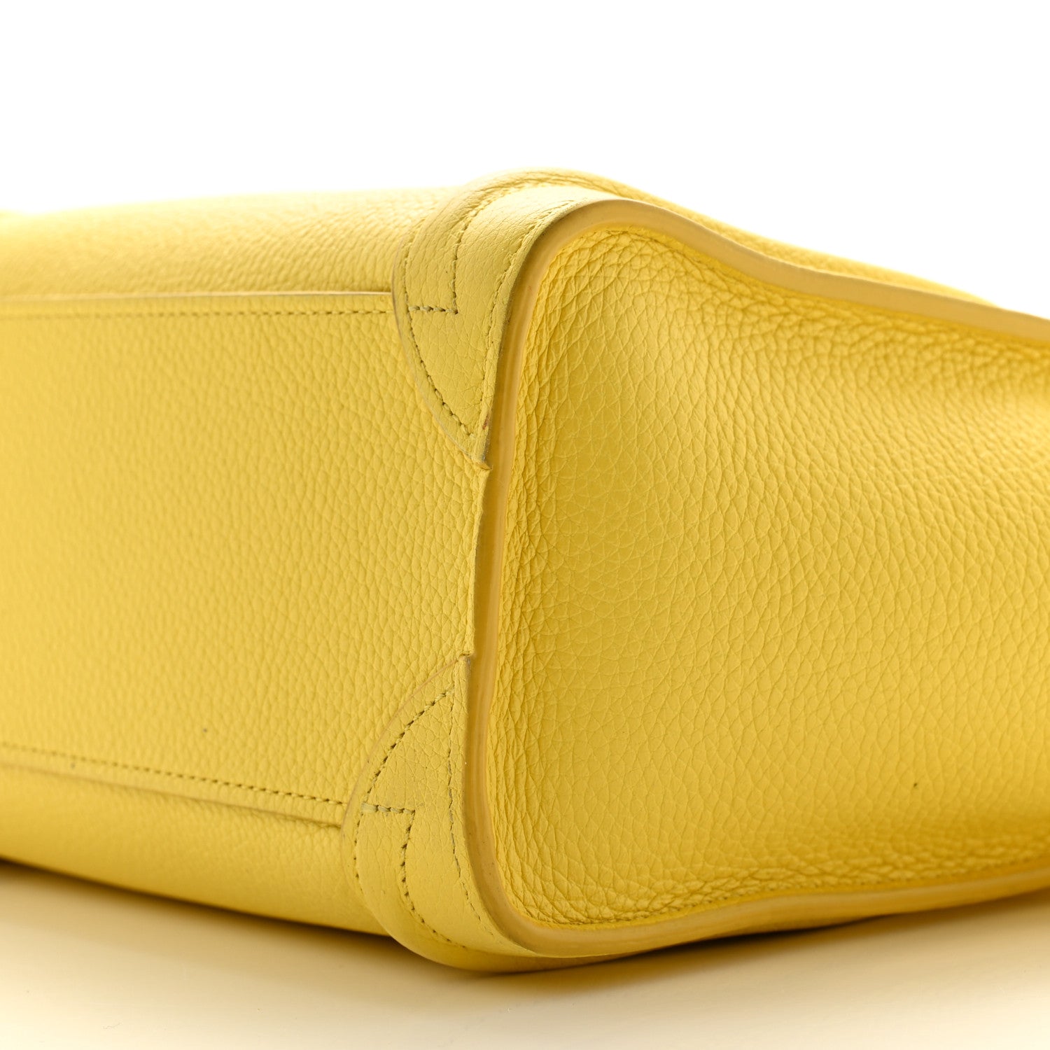 Celine Drummed Calfskin Nano Luggage Citron 10 of 13
