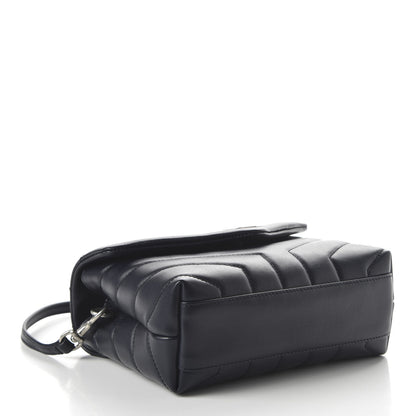 Saint Laurent Calfskin Y Quilted Monogram Toy Loulou Crossbody Bag Medium Blue 4 of 10