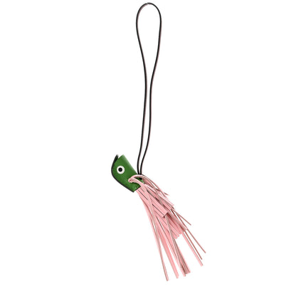 Hermes Epsom Swift Poisson Fish Charm Vert Yucca Rose Sakura Rouge H White 1 of 5